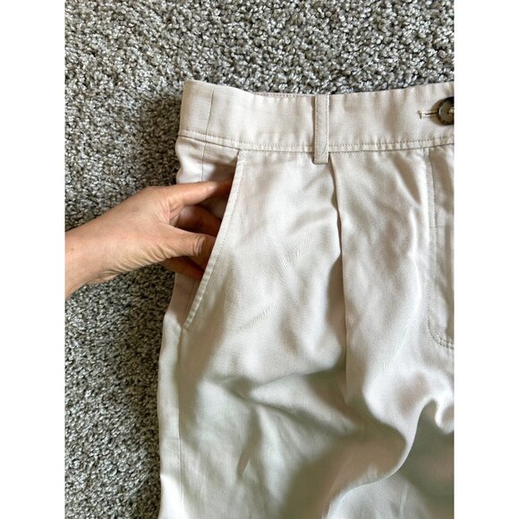 The Reset Women's Size M Pleated Trousers R Label Beige Lyocell Cropped Pockets - Picture 6 of 11